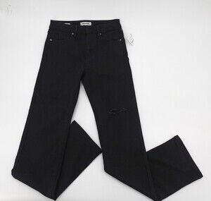 NEW Vigoss Jeans Womens 24 Black Straight Leg Dark Wash Ace High rise 24x29
